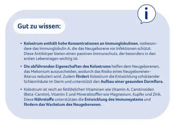 beba Infobox kolostrum gut zu wissen